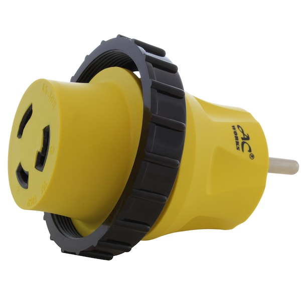 Ac Works RV 30A TT-30P Plug to L5-30R RV/Marine 30A Detachable Inlet Connection RVTTM30 - main